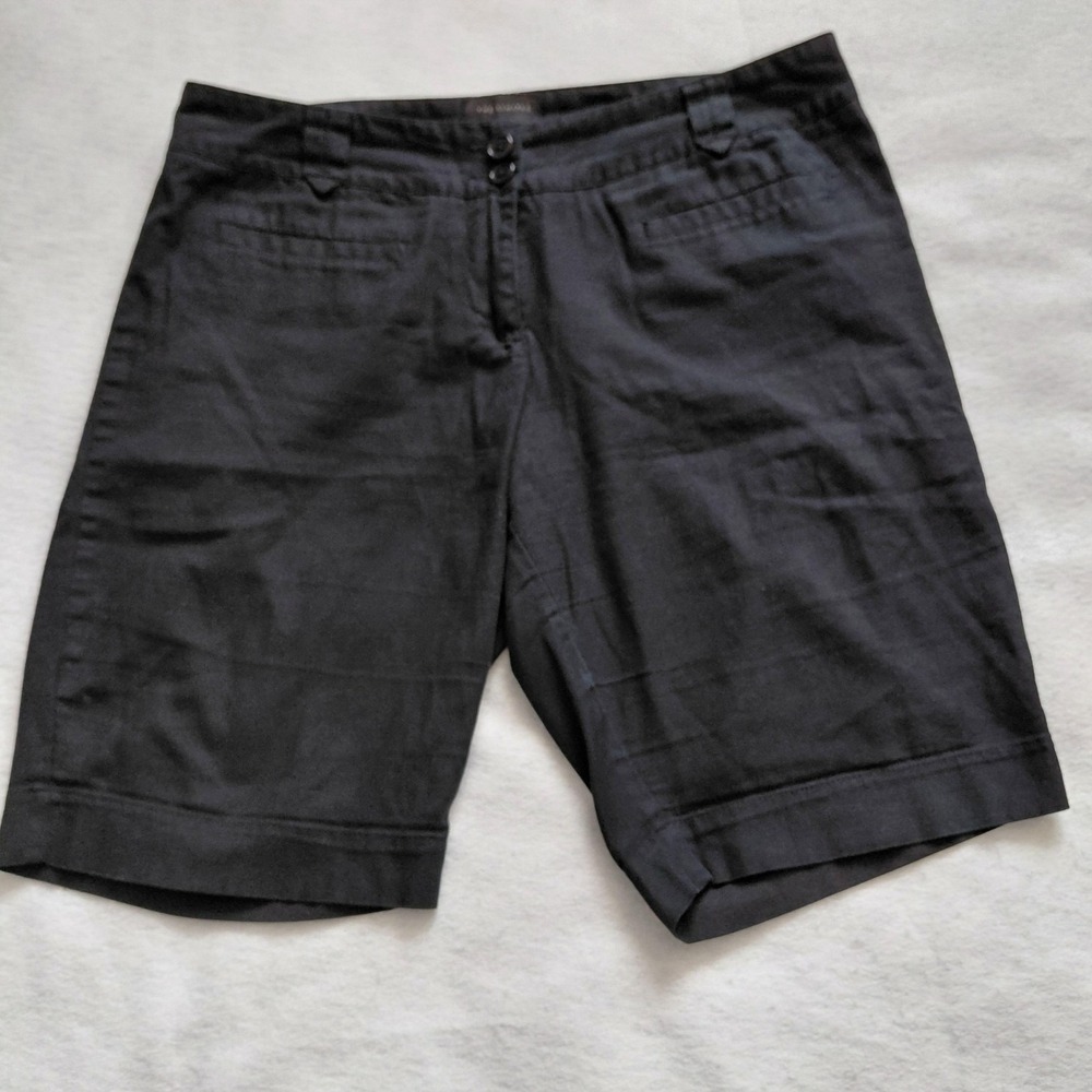 The Limited Drew Fit Black Cargo Shorts Mens Tailored Cuffed Cotton Blend 34
